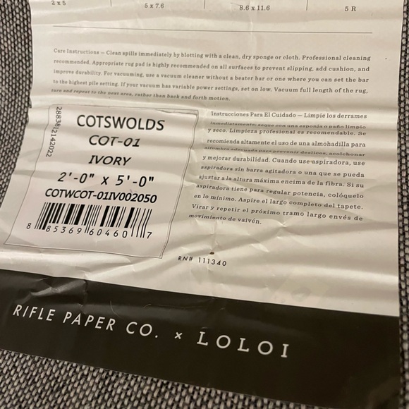 NWT Rifle Paper Co x Loloi runner rug 2x5, Floral Strawberry Fields pattern - Picture 2 of 4